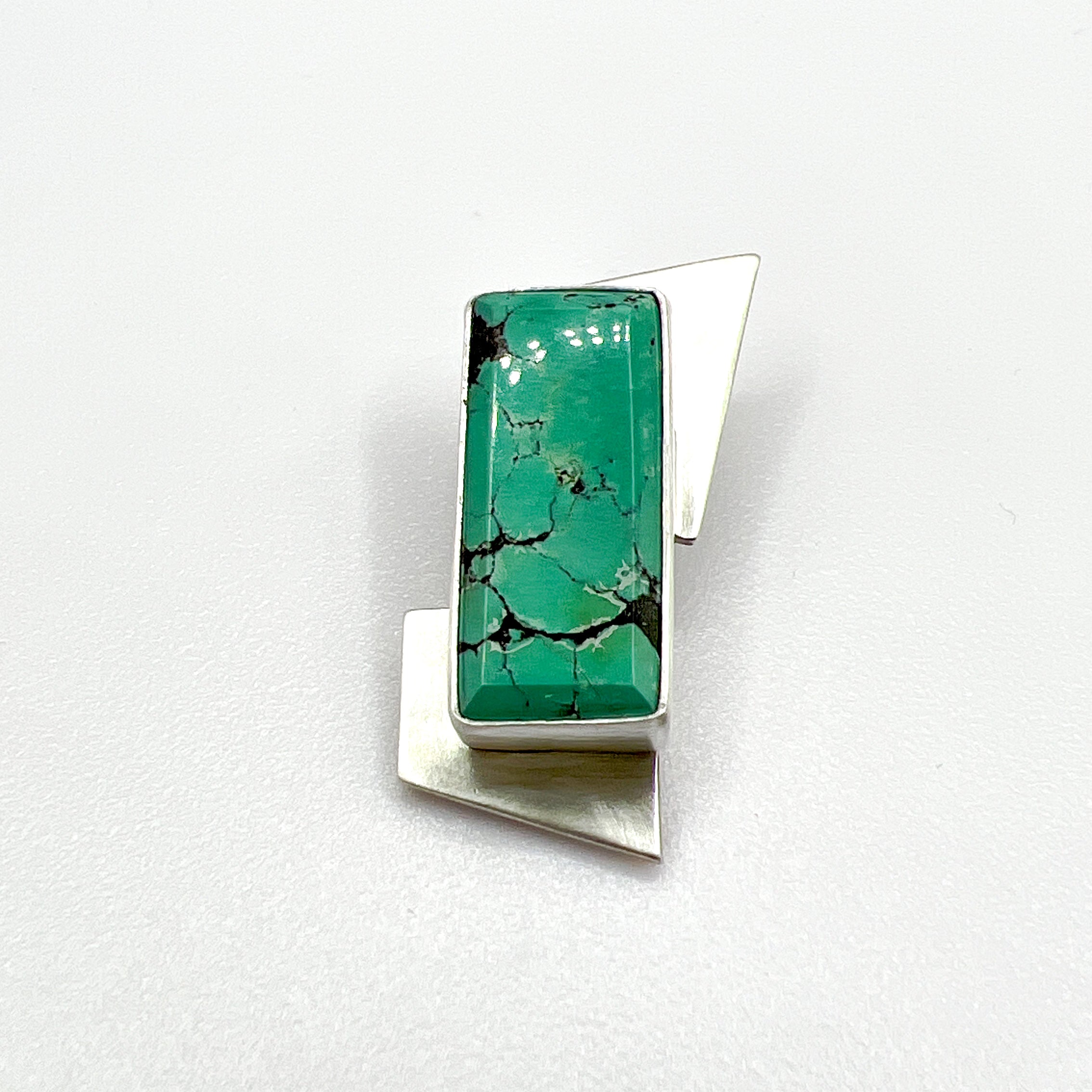 Turquoise Geometric Brooch