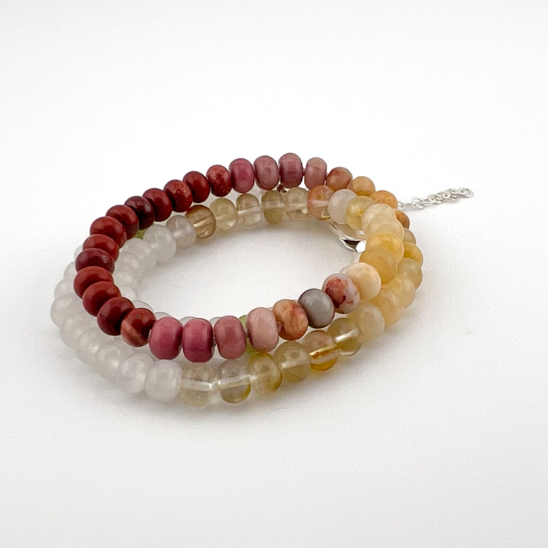 Desert - Knotted Silk Gemstone Bead Necklace