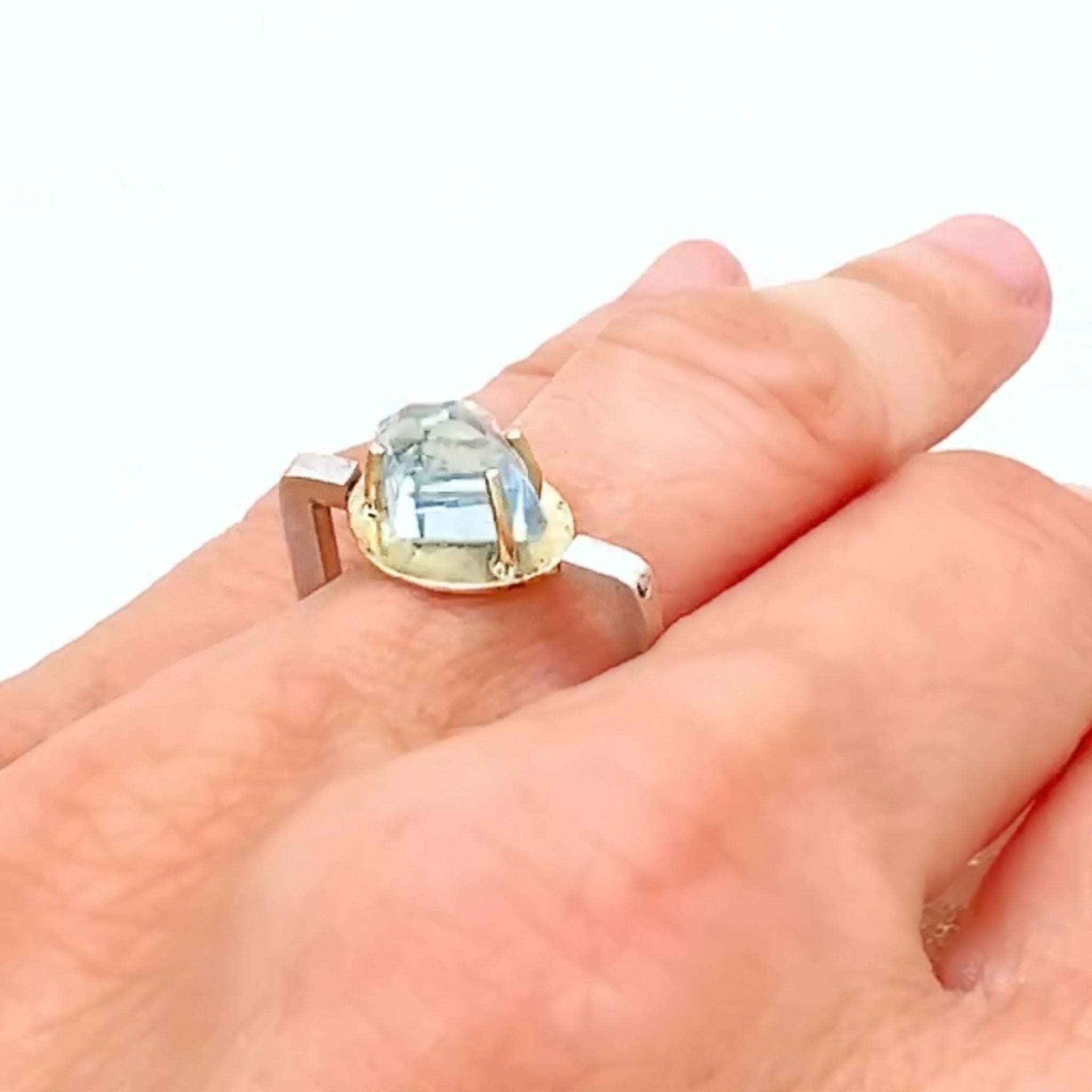 Aquamarine Squared Ring & Pendant