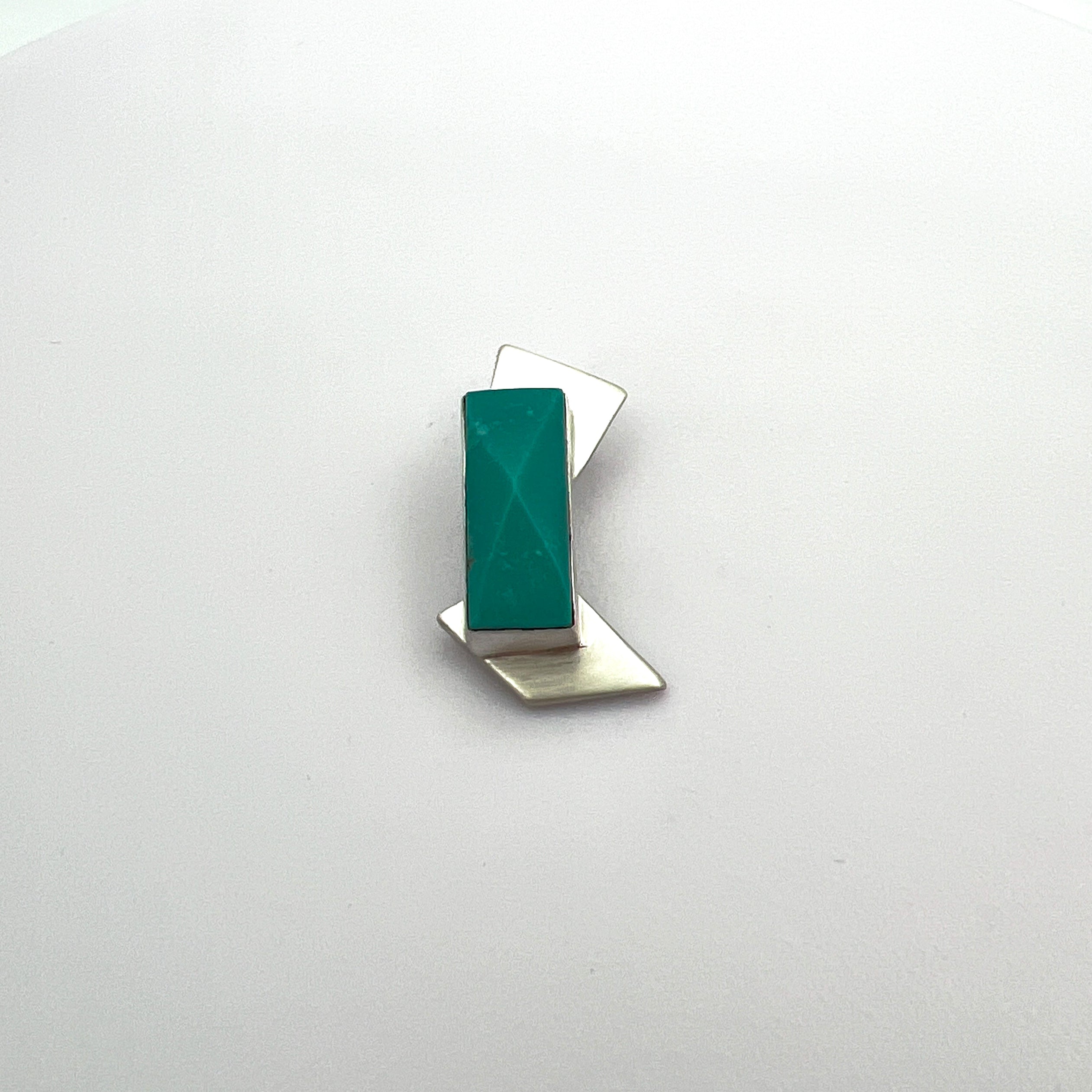 Geometric Rectangular Turquoise Pendant