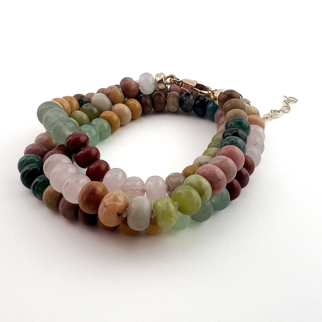 Autumn Vibe - Knotted Silk Gemstone Bead Necklace