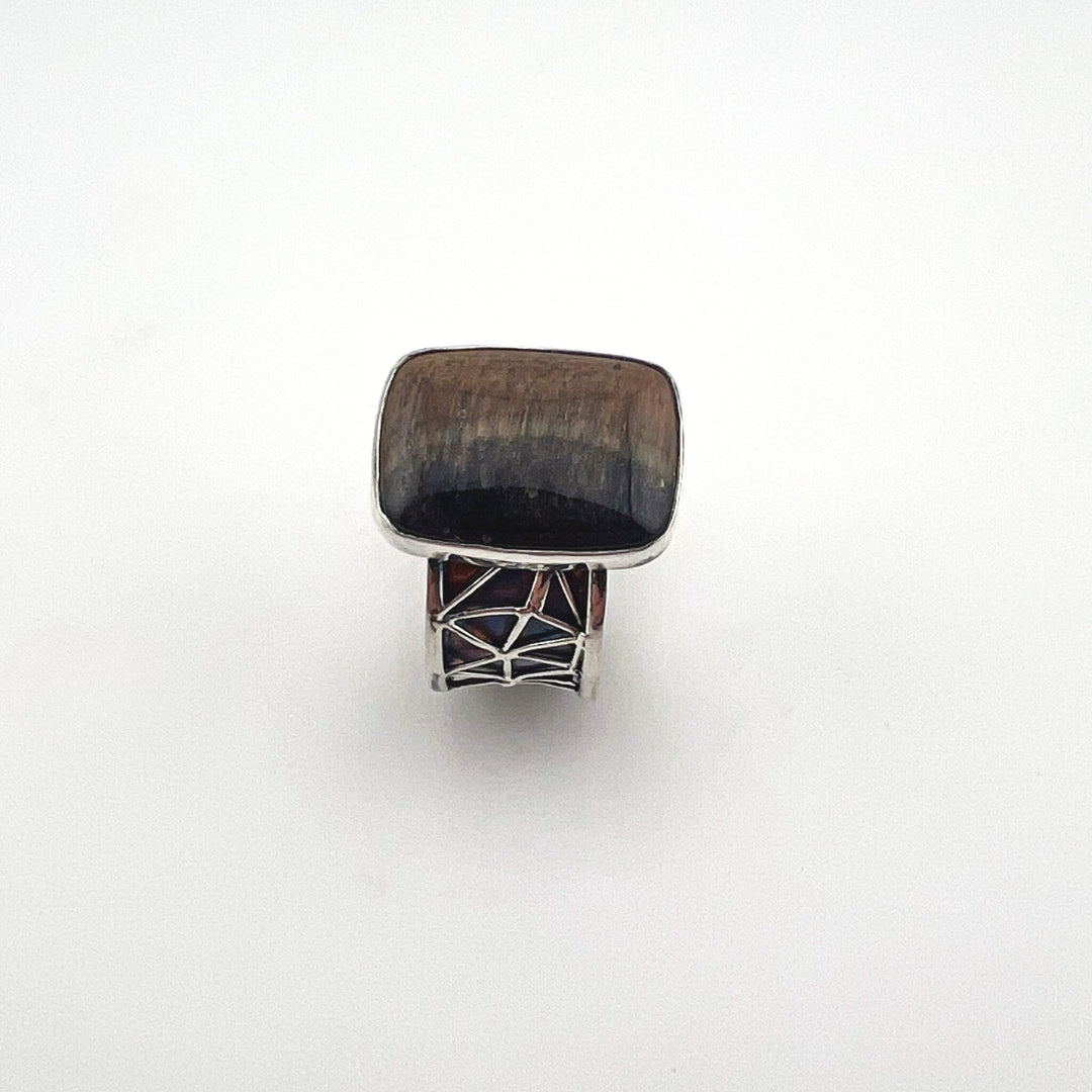Iron Tiger's Eye Silver Ring