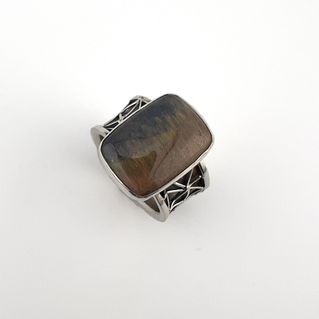 Iron Tiger's Eye Silver Ring