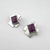 Pink Sapphire Modern Statement Earrings