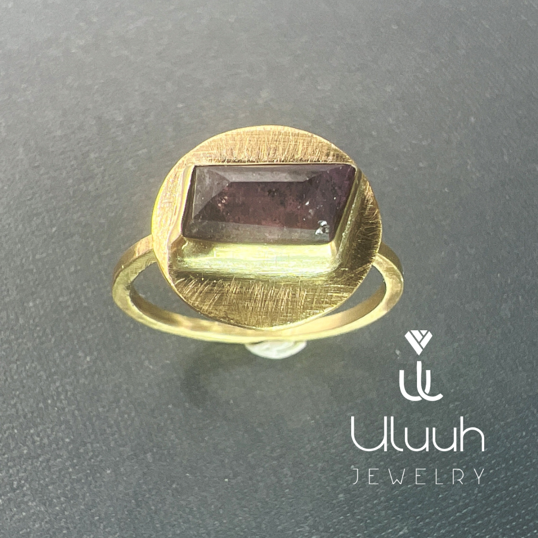 Rustic Modern Pink Sapphire Ring