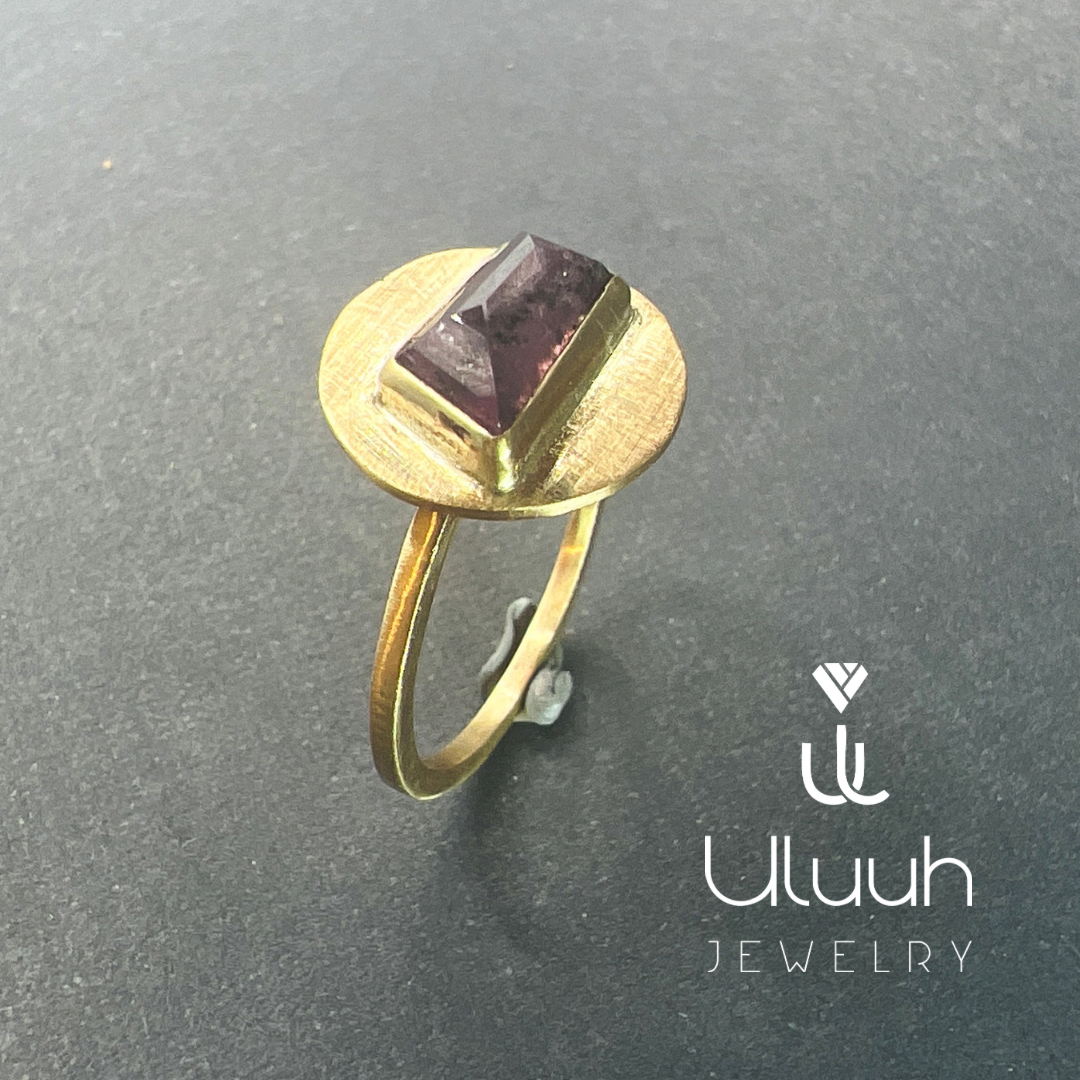 Rustic Modern Pink Sapphire Ring